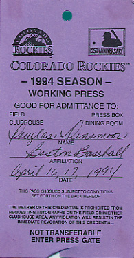 Rockies Media Pass