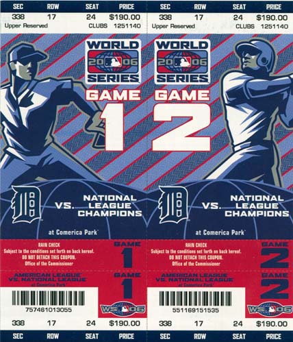 2006 World Series Games 1 & 2 Tickets