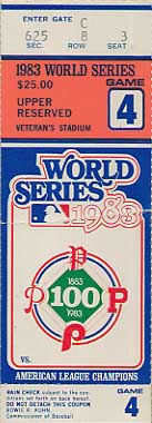 1983 World Series Game 4 ticket