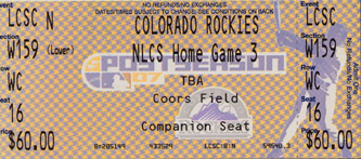 2007 NLCS Game 5 Ticket