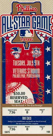 1996 All Star Game ticket