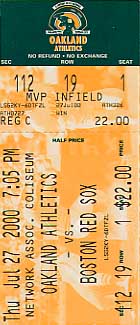 Athletics ticket