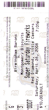 Birmingham Barons Ticket