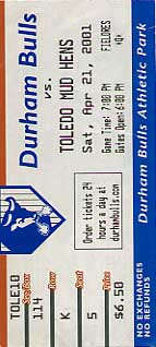 Durham Bulls ticket