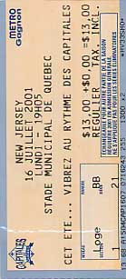 Quebec Capitales ticket