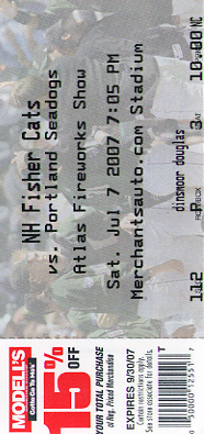 New Hampshire Fisher Cats ticket