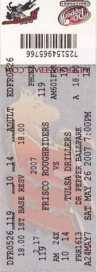 Frisco RoughRiders Ticket