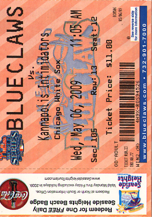 Lakewood BlueClaws Ticket
