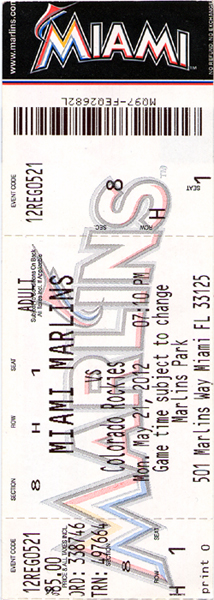 Miami Marlins ticket