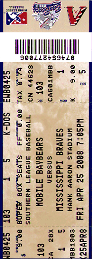 Mobile BayBears Ticket
