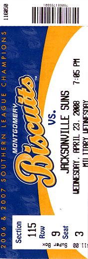 Montgomery Biscuits Ticket