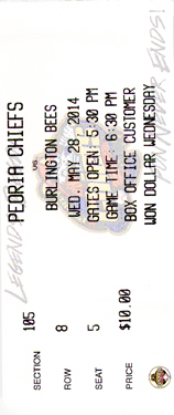 Peoria Chiefs Ticket