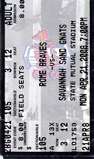 Rome Braves Ticket
