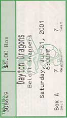 Beloit Snappers ticket