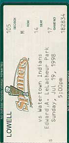 Lowell Spinners ticket