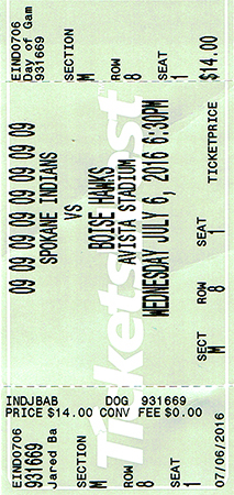 Spokane Indians Ticket