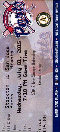 Stockton Ports Ticket