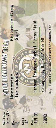 Worcester Tornadoes ticket