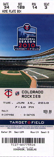 1986 World Series Game 7 ticket