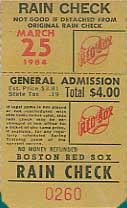 Red Sox spring training ticket