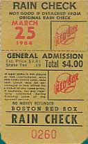 Red Sox spring training ticket
