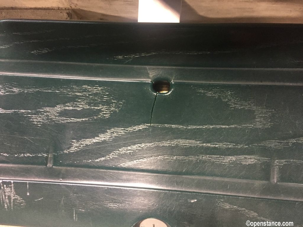 It was a hot night, and I thought I was sweating a lot. I finally figured out that my seat was cracked, and rain water was seeping out all night and soaking my pants! Ah... memories!