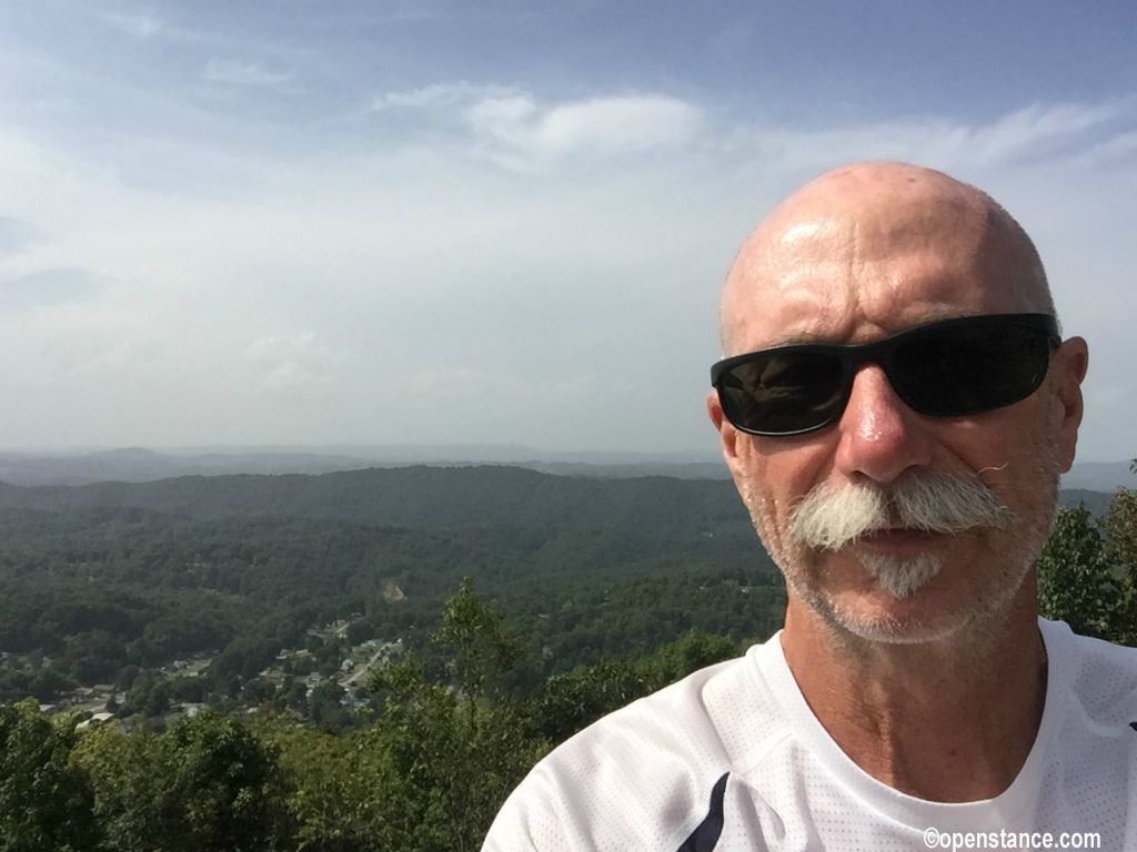 Great view of the surrounding hills and the town of Bluefield below.