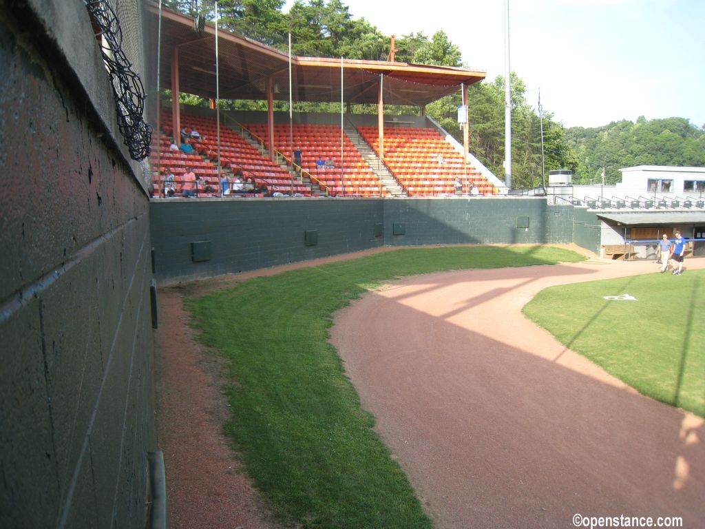 Cinder block backstop.