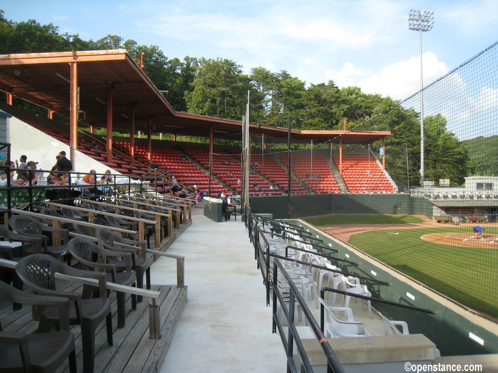 Box seats and party area.