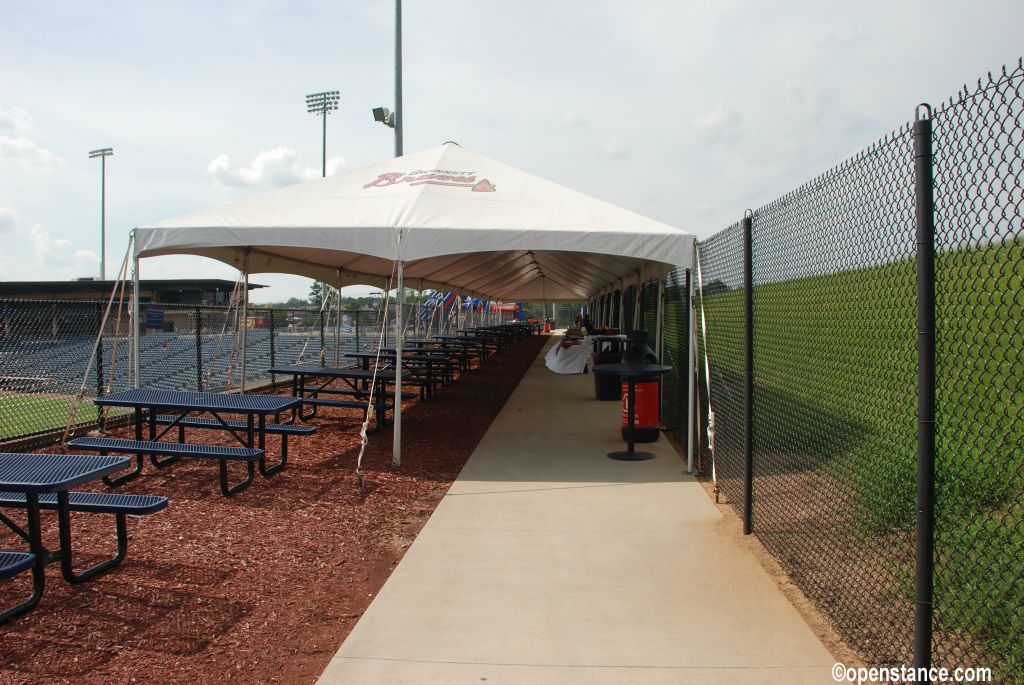 A party area in left field. I guess you can't walk through when there's a paid event, which kind of defeats the purpose of the sidewalk.