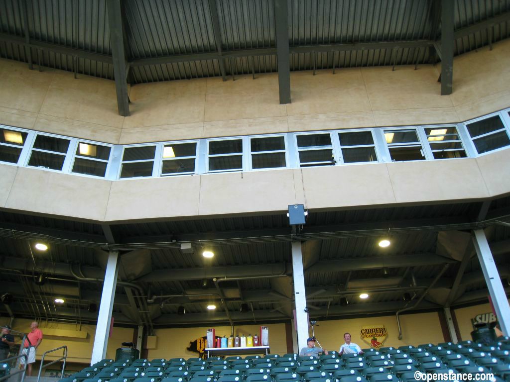 The rather mundane press box.