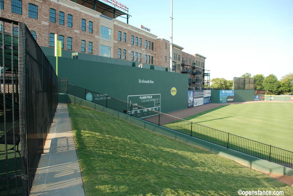 Plenty of lawn seating / kid's play area down the left field line.