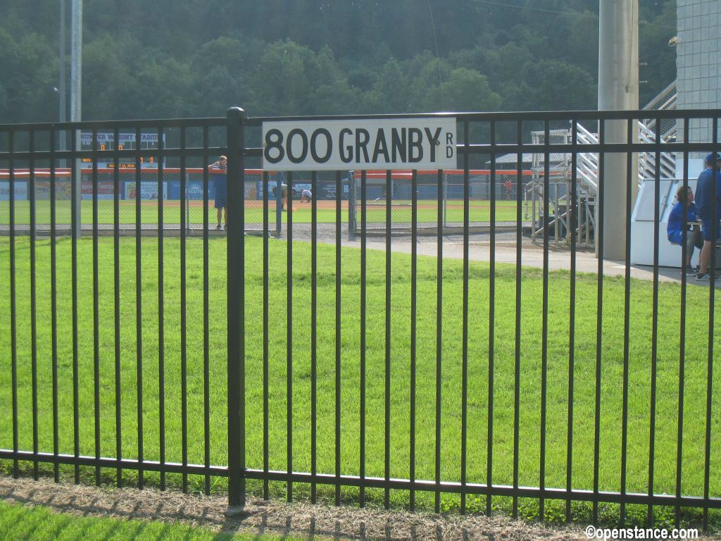 Not many ballparks with their address posted on the premises. 