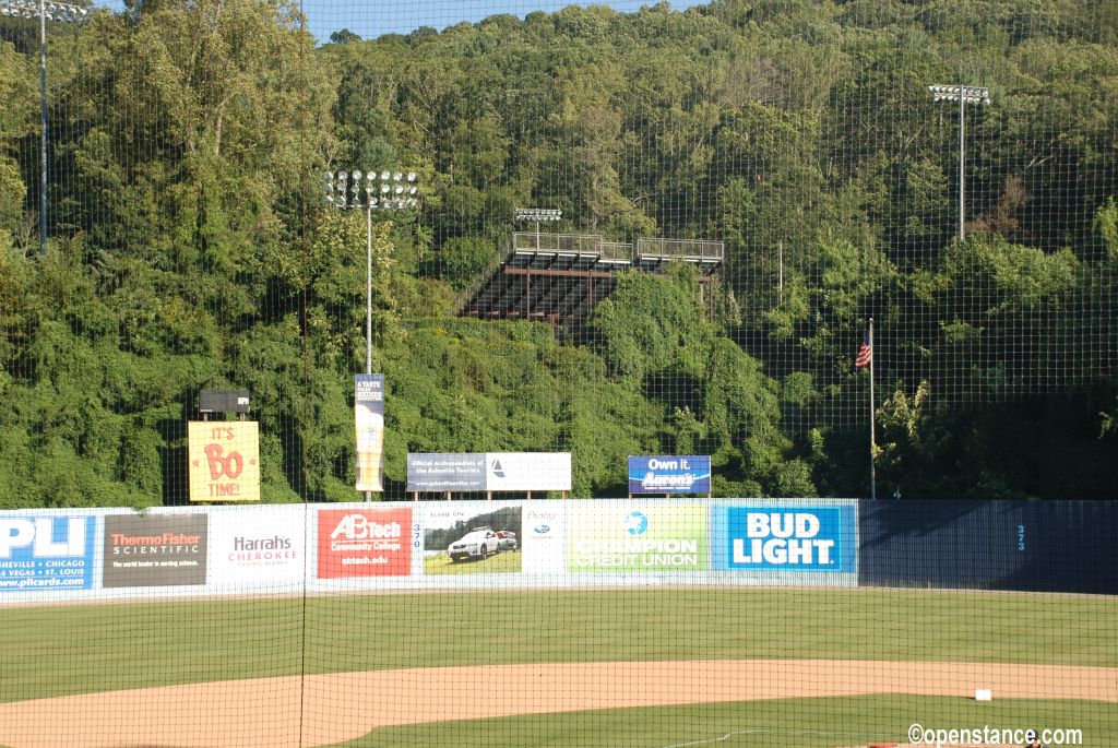 Steve pointed out the football stands above center field, and suggested I check out the view.